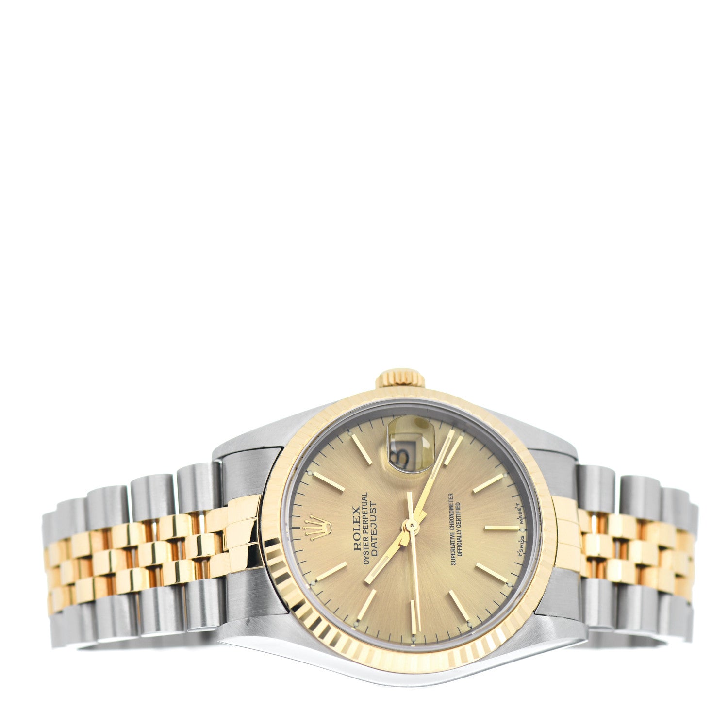 Rolex Stainless Steel 18K Yellow Gold 36mm Oyster Perpetual Datejust Watch Champagne 16233 2 of 5