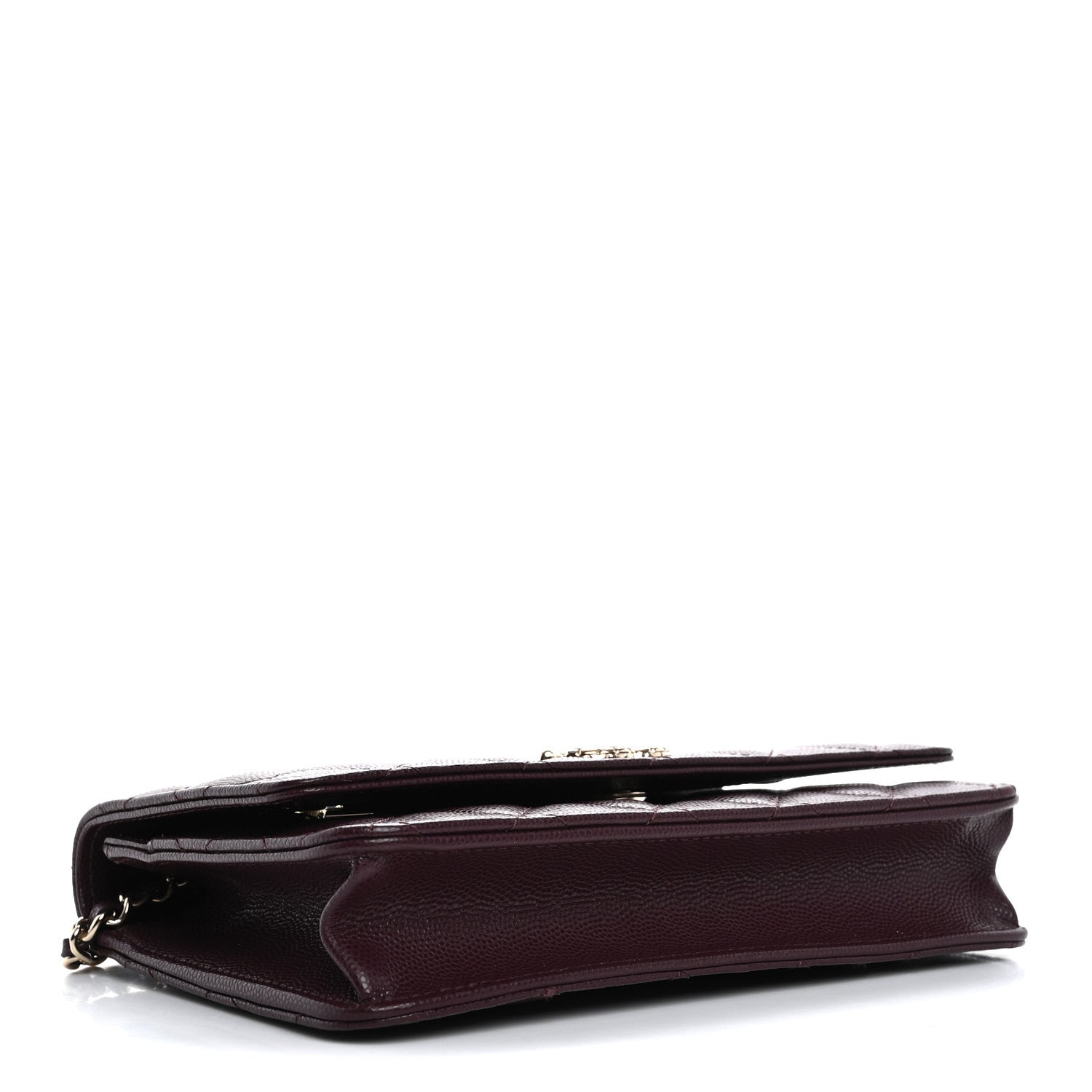 Chanel Caviar Quilted Chain Embossed CC Wallet On Chain WOC Dark Burgundy 4 of 11