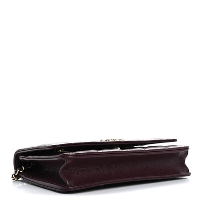 Chanel Caviar Quilted Chain Embossed CC Wallet On Chain WOC Dark Burgundy 4 of 11