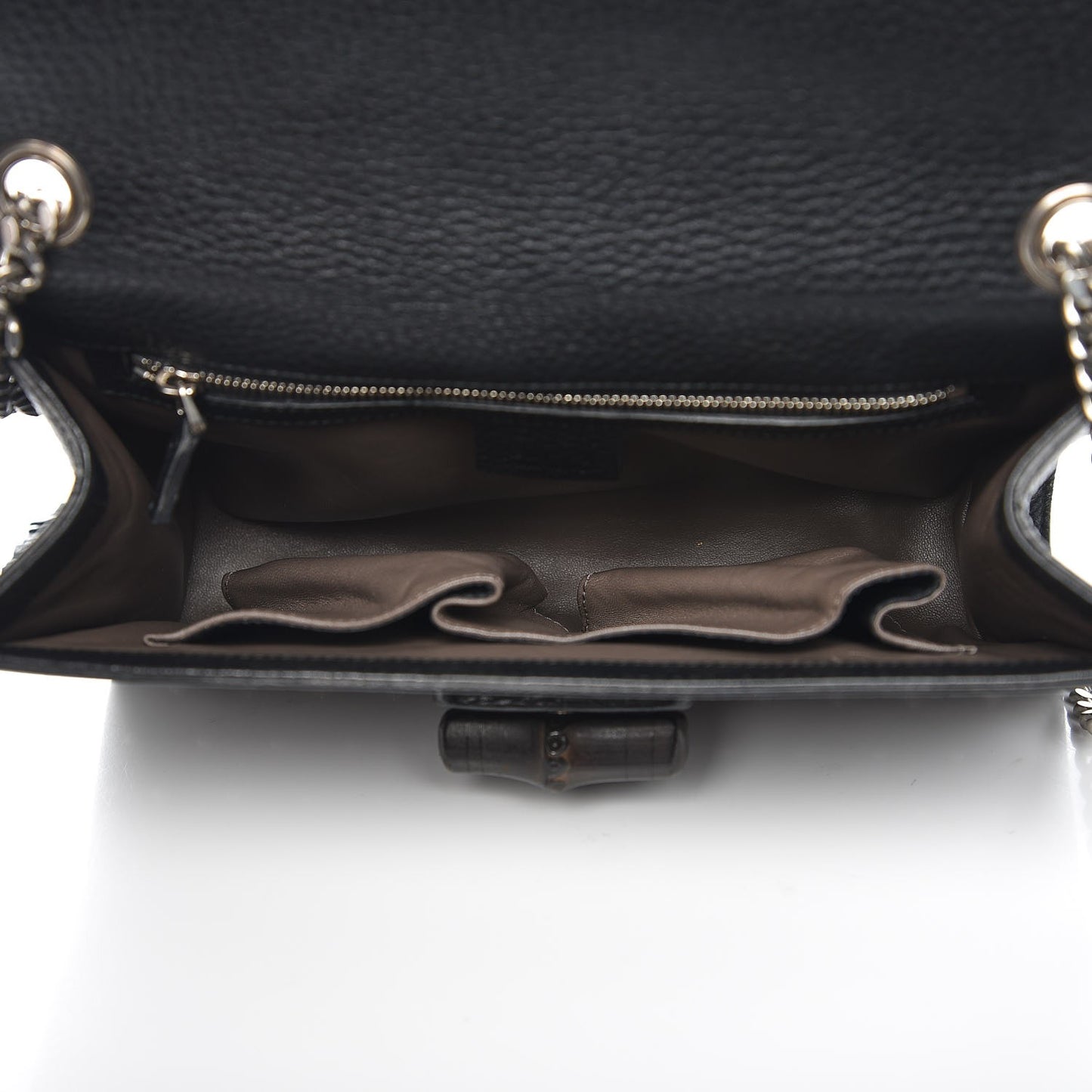 Calfskin Medium Studded Miss Bamboo Shoulder Bag Black