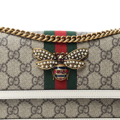 Gucci GG Supreme Monogram Web Queen Margaret Chain Wallet White 9 of 10