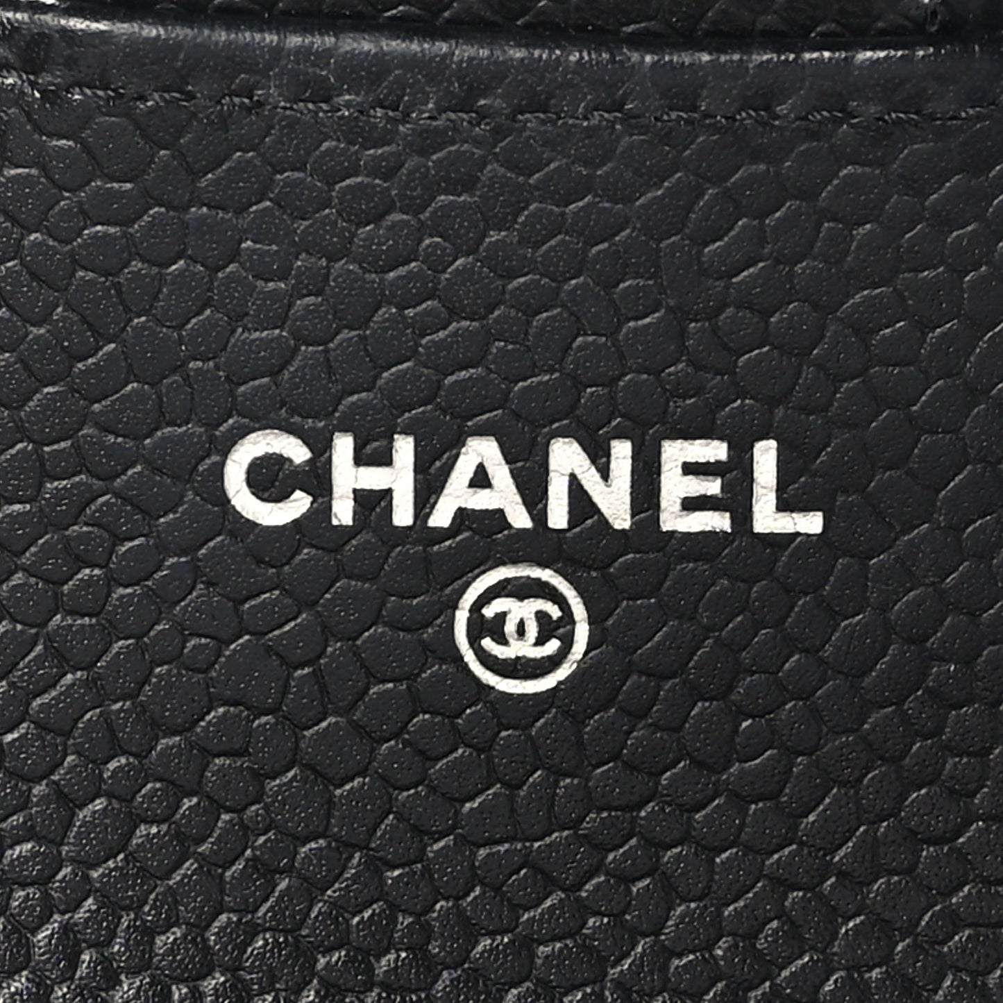 Caviar Quilted Flap Card Holder Wallet Black