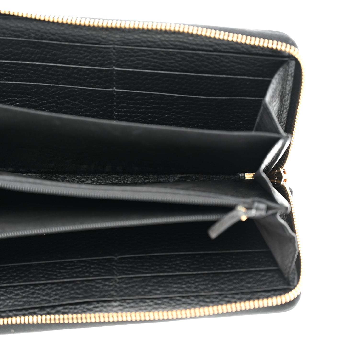 Dollar Calfskin GG Marmont Zip Around Wallet Black