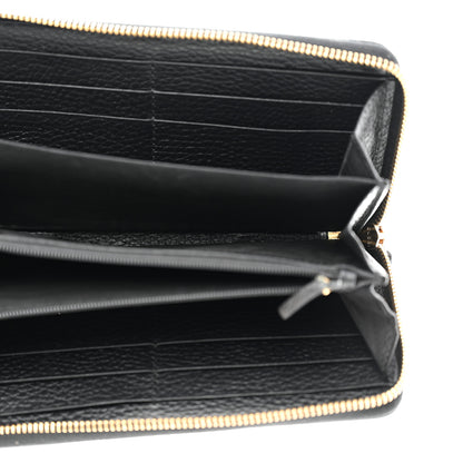 Gucci Dollar Calfskin GG Marmont Zip Around Wallet Black 5 of 8