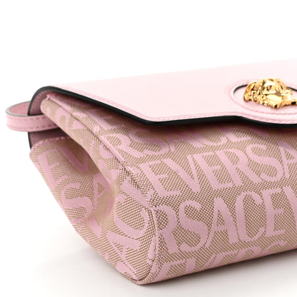 Versace Calfskin Canvas Allover La Medusa Crossbody Bag Pink 8 of 9