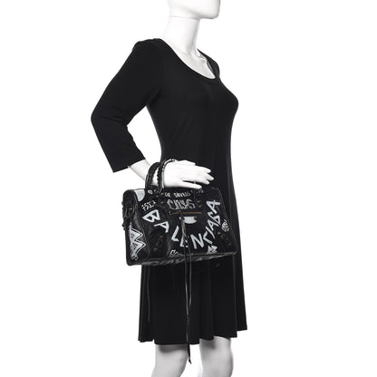 Balenciaga Agneau Classic Hardware Graffiti All Over S City Black 3 of 11