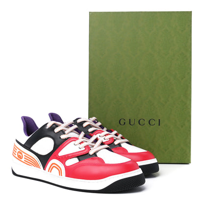 Gucci Demetra Mens Basket Low Top Sneakers 8.5 Deep Coral Great White Black 10 of 10