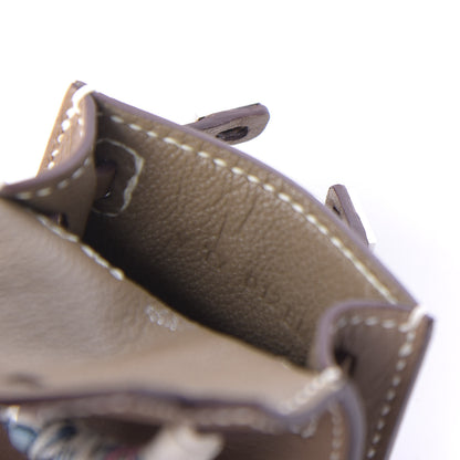 Hermes Tadelakt Mini Kelly Twilly Bag Charm Etoupe 5 of 6