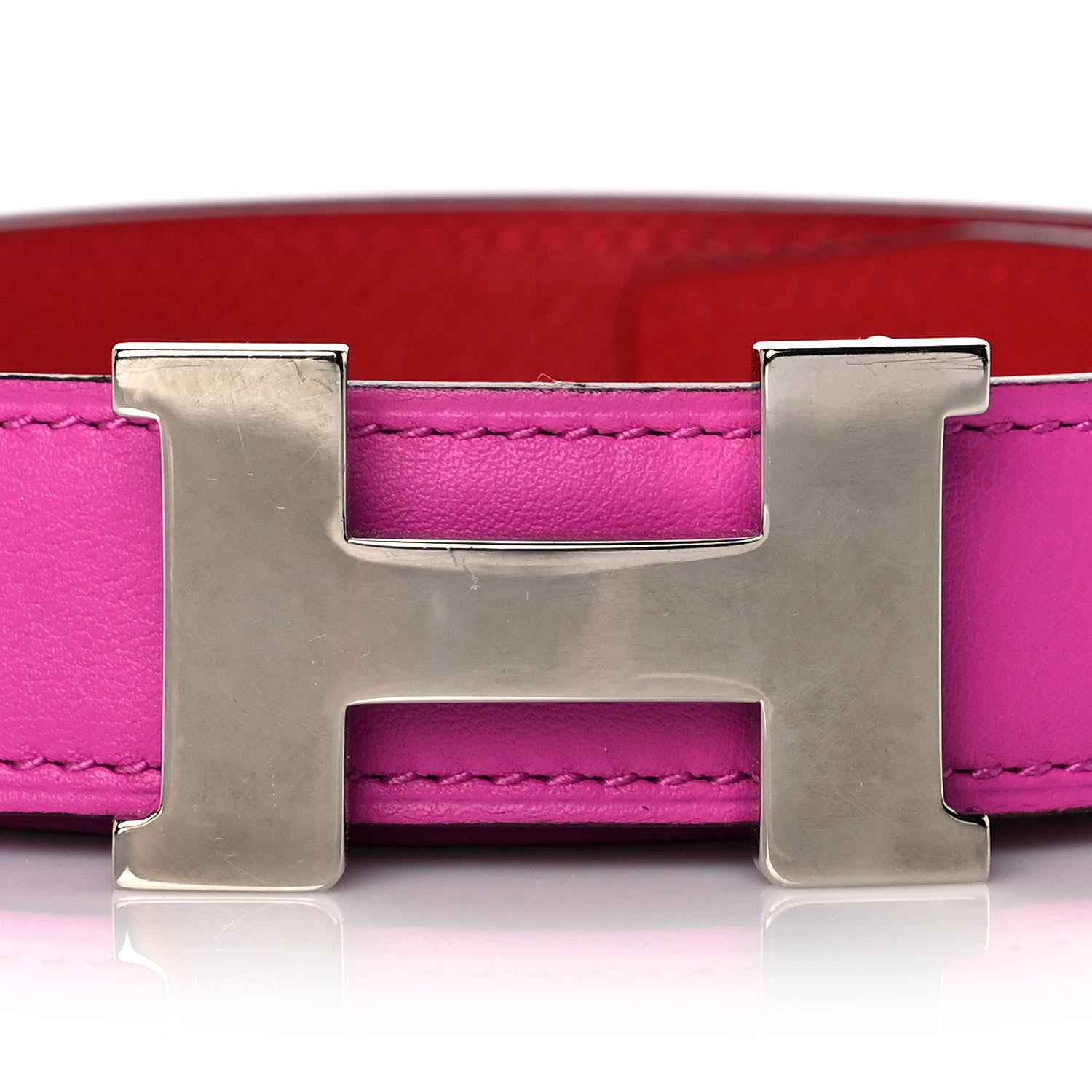 Hermes Swift Epsom 24mm Constance H Belt 80 Magnolia Rouge Casaque 3 of 5
