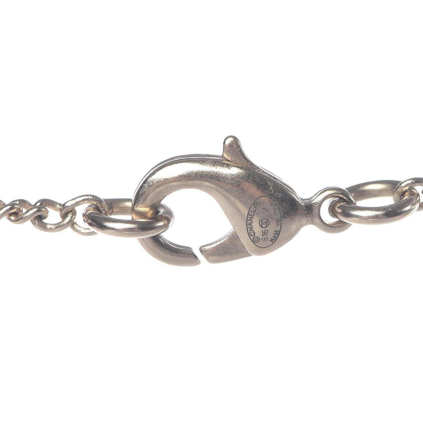 Pearl CC Camellia Pendant Necklace Gold
