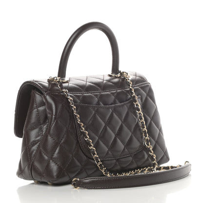 Chanel Caviar Quilted Mini Coco Handle Flap Dark Brown 3 of 11