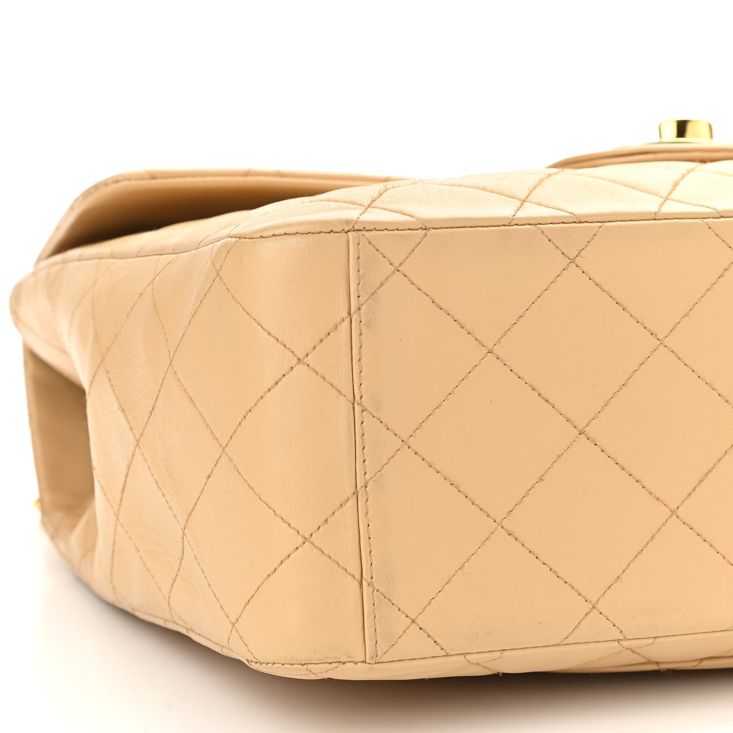 Chanel Lambskin Quilted XL Jumbo Single Flap Beige 10 of 14