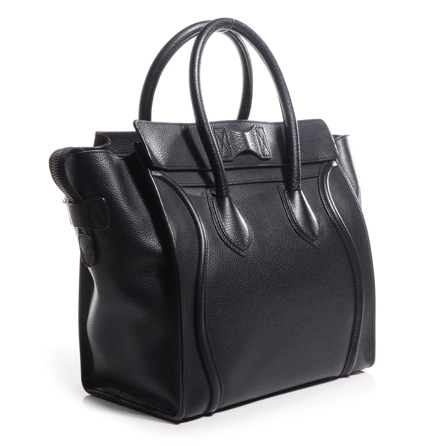 Celine Drummed Calfskin Mini Luggage Black 3 of 8