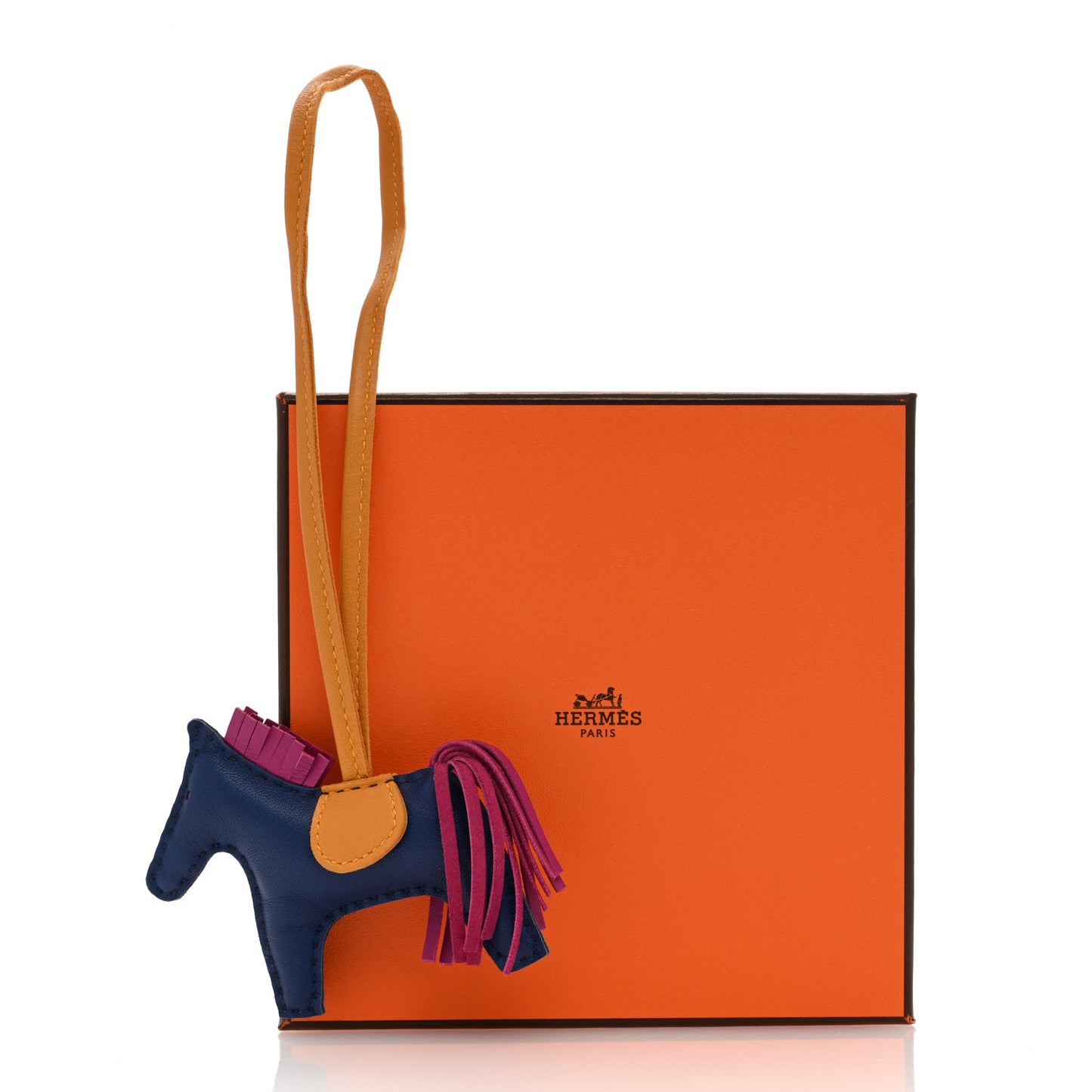 Milo Lambskin Grigri Rodeo Horse Bag Charm PM Bleu Saphir Rose Pourpre Bouton D'Or