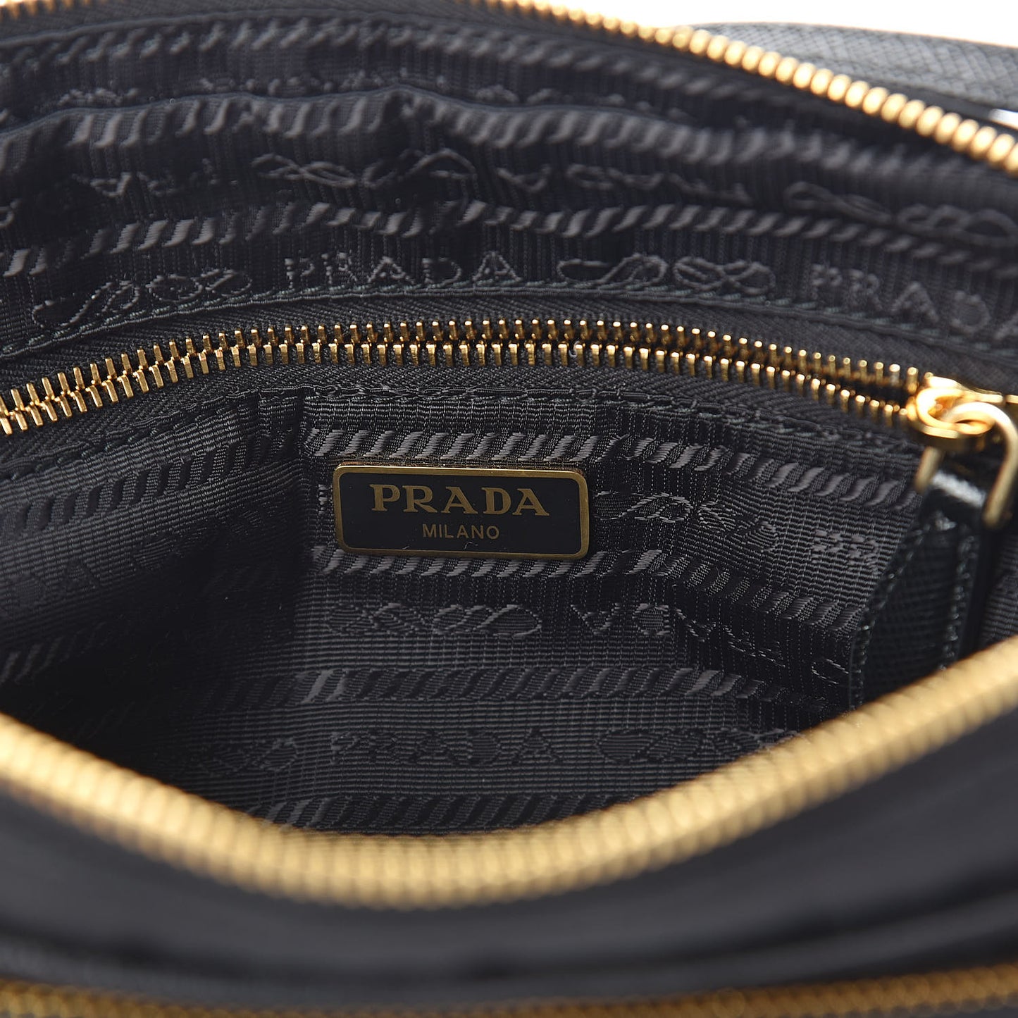 Saffiano Tessuto Nylon Vela Mini Crossbody Bag Black
