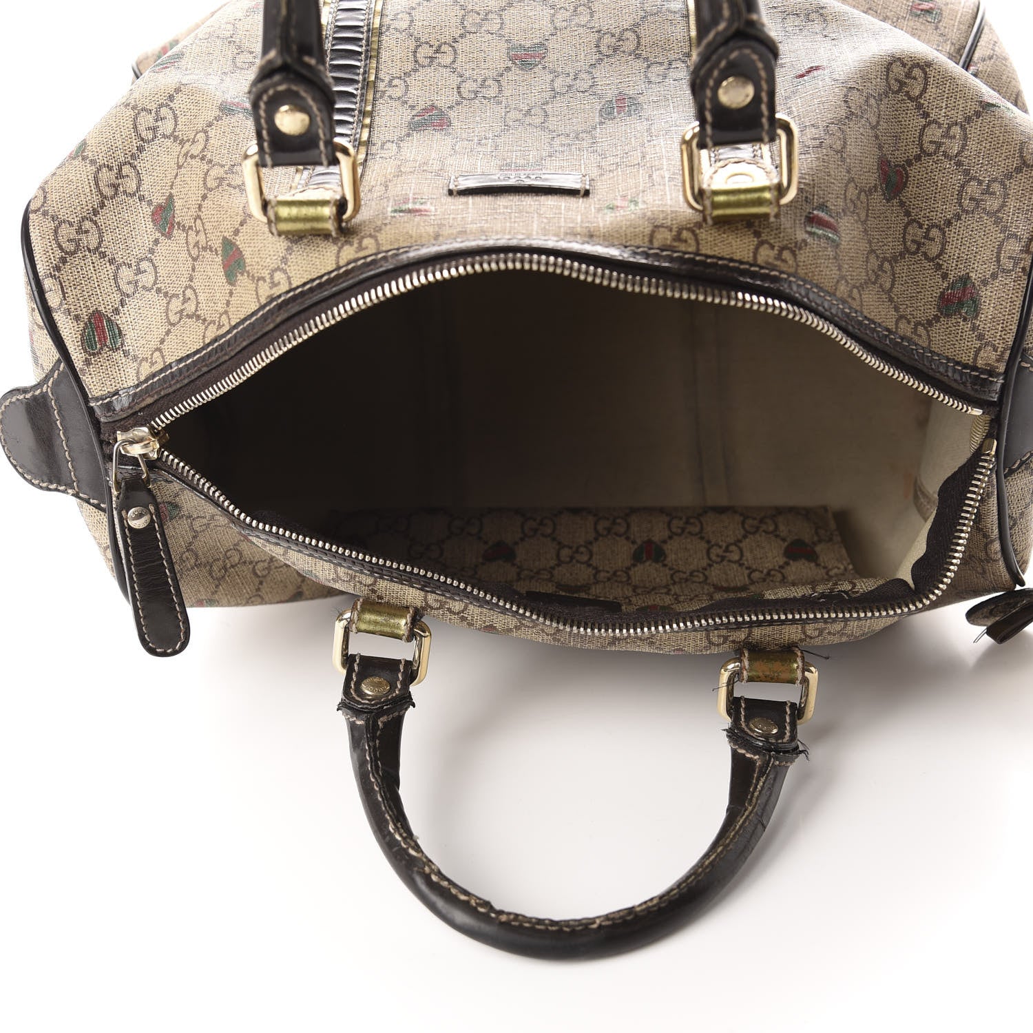Gucci GG Plus Monogram Hearts Medium Joy Boston Dark Brown 4 of 19