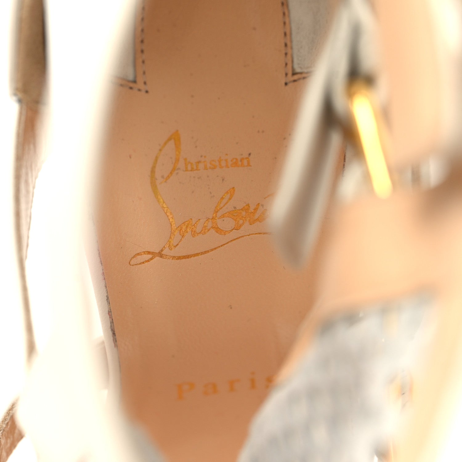 Christian Louboutin Calfskin Perforated Fencing 100 Sandals 38.5 White 7 of 11