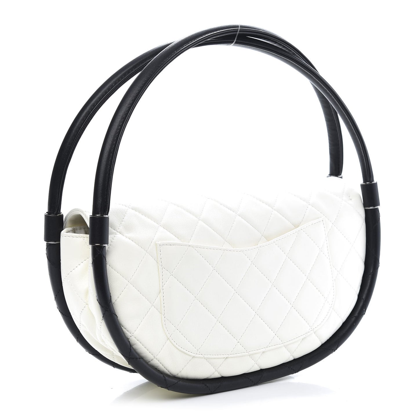 Quilted Lambskin Small Hula Hoop Flap Ivory