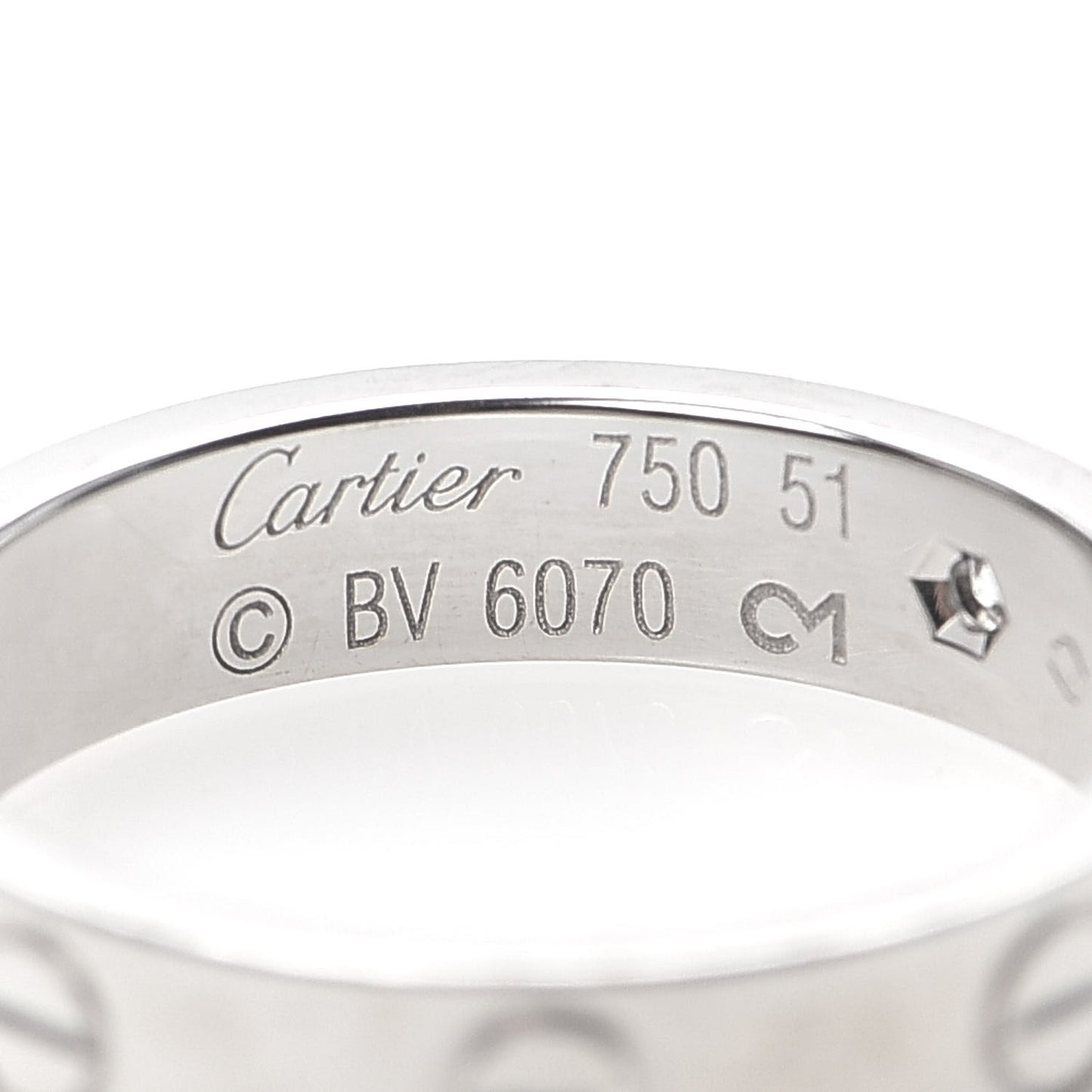 18K White Gold Diamond 4mm LOVE Wedding Band Ring 51 5.75