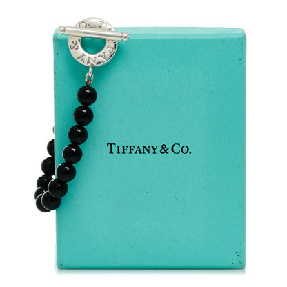 Tiffany Sterling Silver Black Onyx Bead Toggle Bracelet 4 of 4