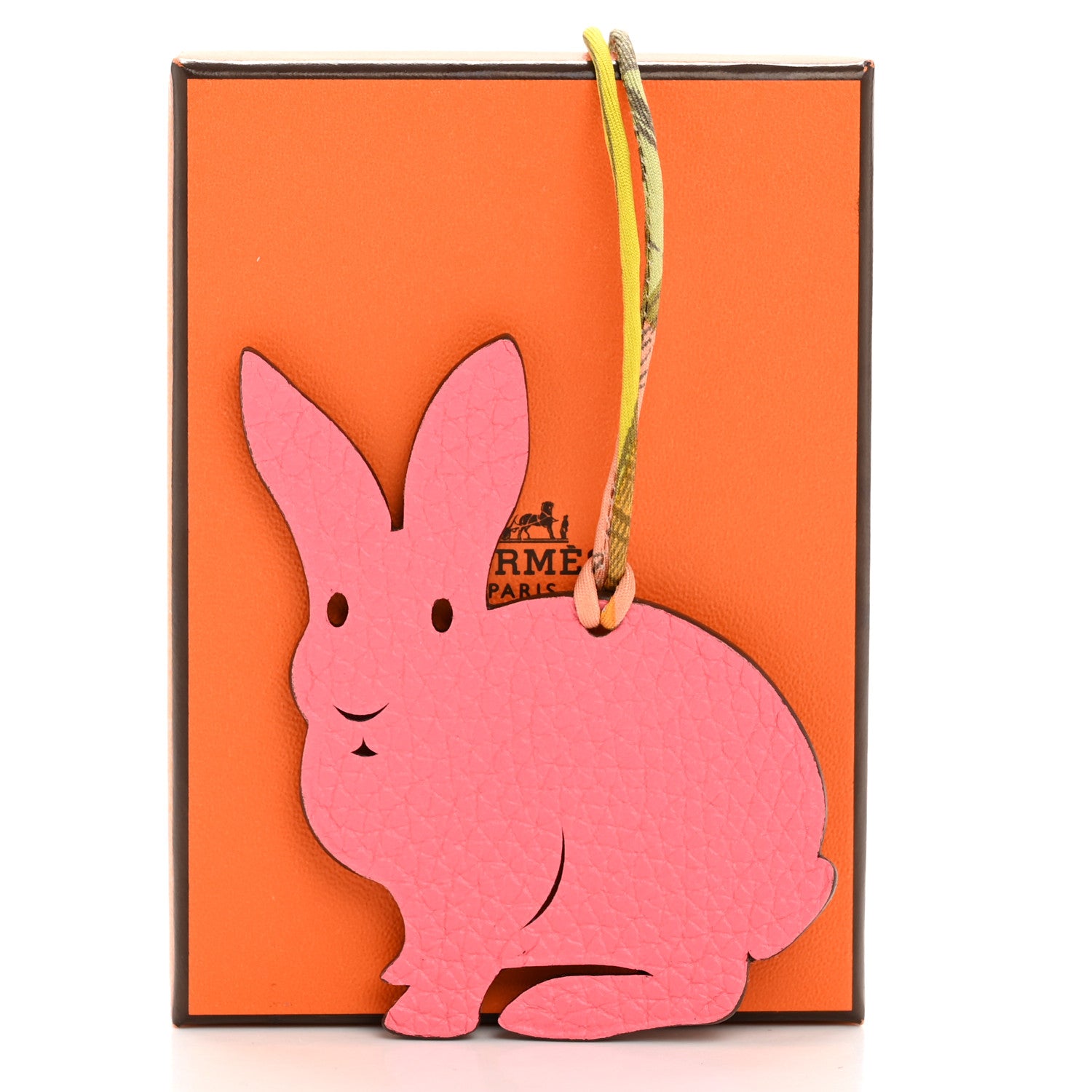 Hermes Togo Chevre Mysore Petit H Rabbit Bag Charm Rose Lipstick