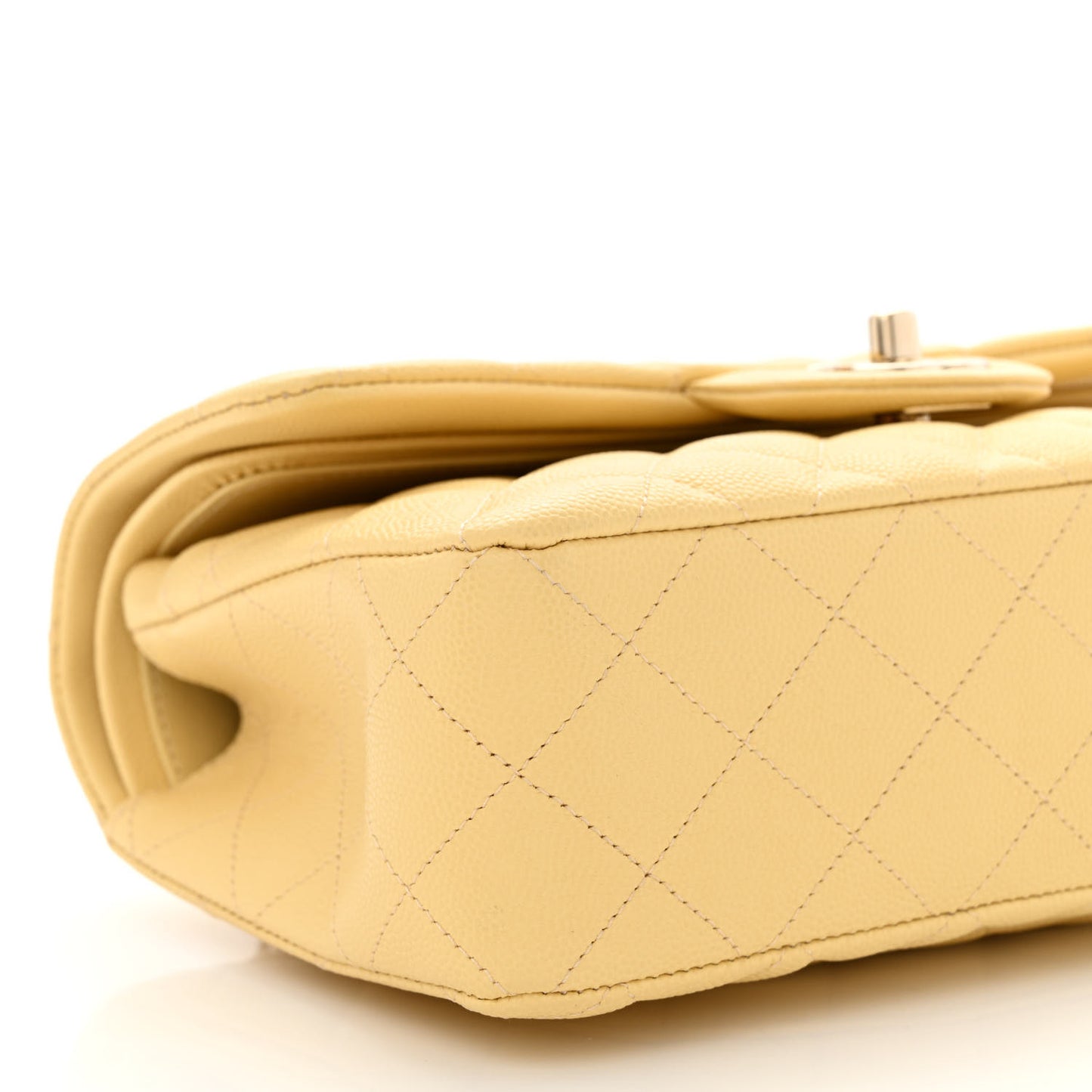 Caviar Quilted Small Double Flap Yellow