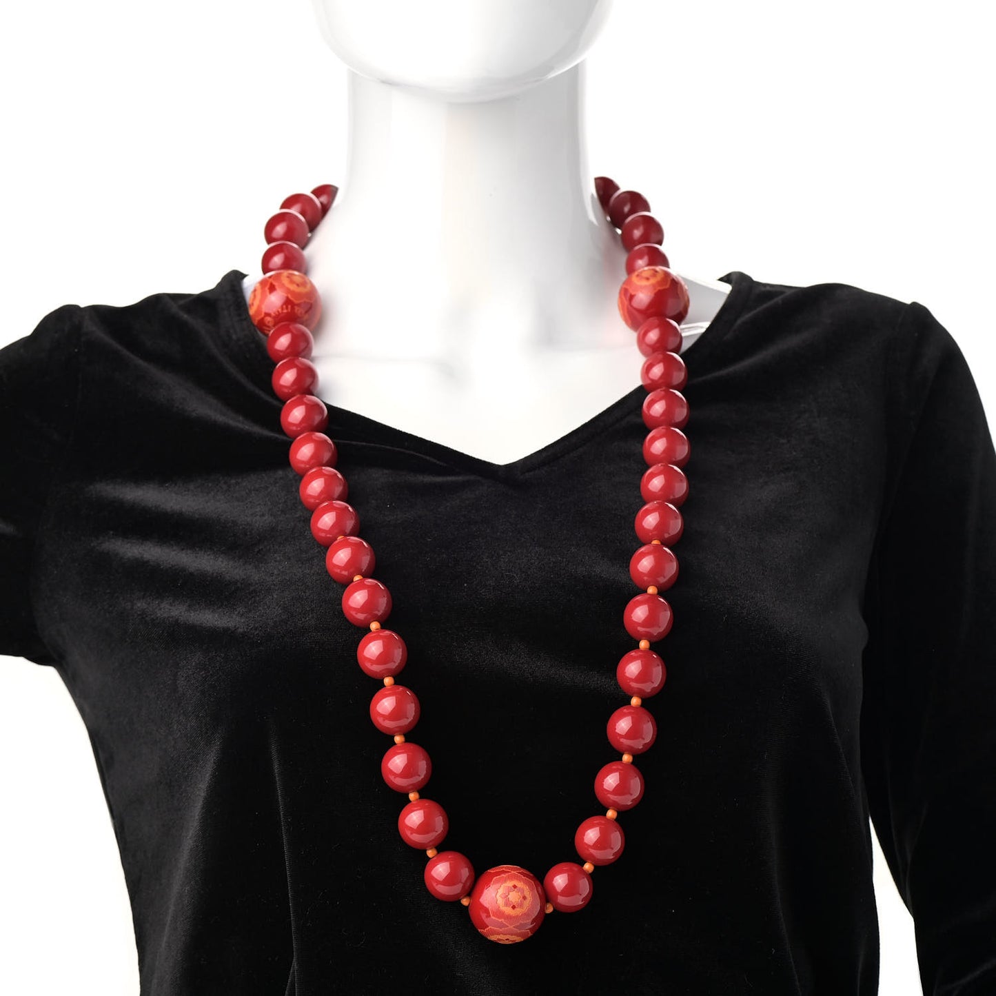 Resin Paloma Picasso Zellige Bead Necklace Red