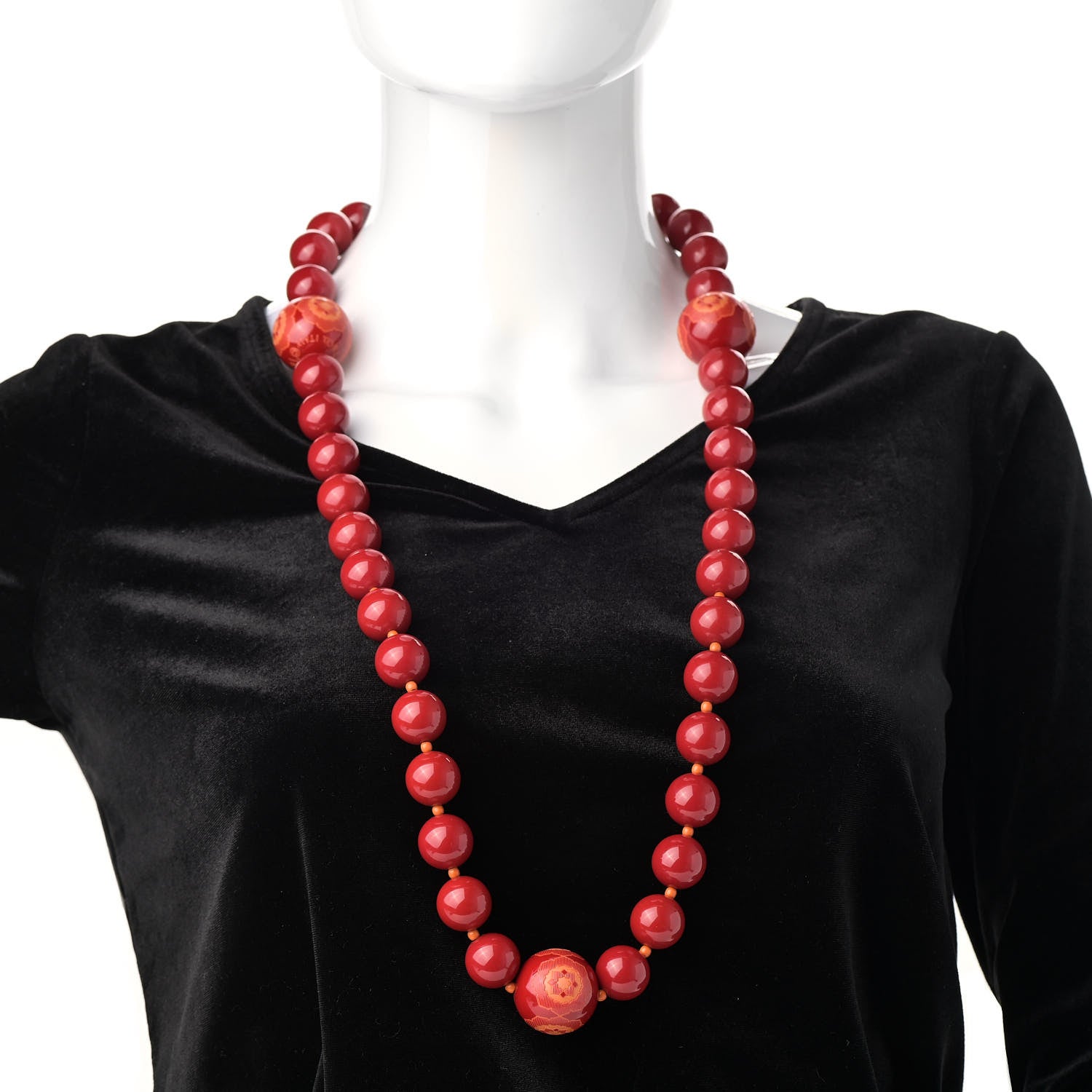 Tiffany Resin Paloma Picasso Zellige Bead Necklace Red 2 of 7