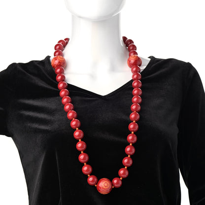 Tiffany Resin Paloma Picasso Zellige Bead Necklace Red 2 of 7