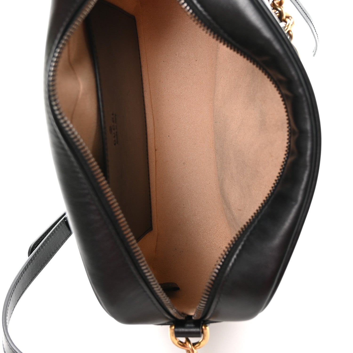 Gucci Calfskin Matelasse Small GG Marmont Chain Shoulder Bag Black 5 of 11