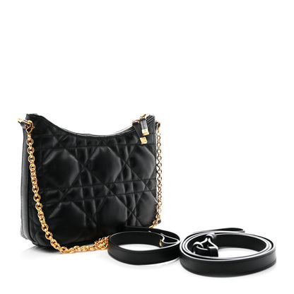 Christian Dior Calfskin Macrocannage Miss Caro Diorling Mini Bag with Chain Black 3 of 10