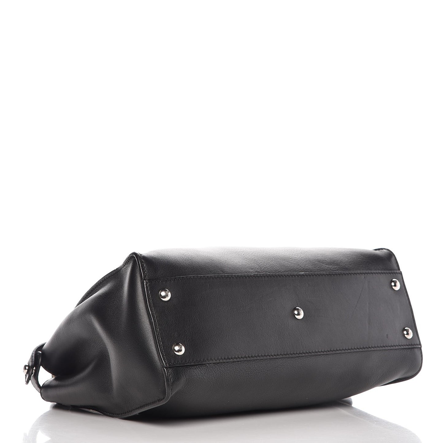 Vitello Dolce Shiny Nappa Plexglass Granite Medium Peekaboo Iconic Satchel Black