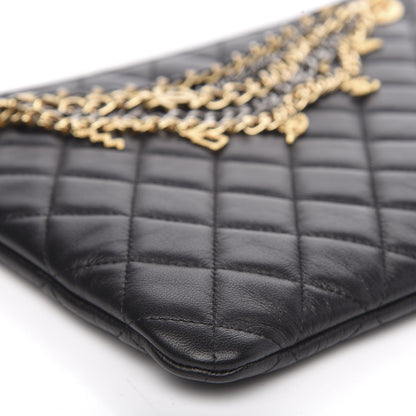 Chanel Lambskin Quilted Egyptian Amulet Zipped Pouch Black 8 of 8