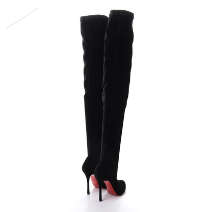Christian Louboutin Velvet Classe 100 Stretch Over The Knee Boots 37 Black 4 of 9