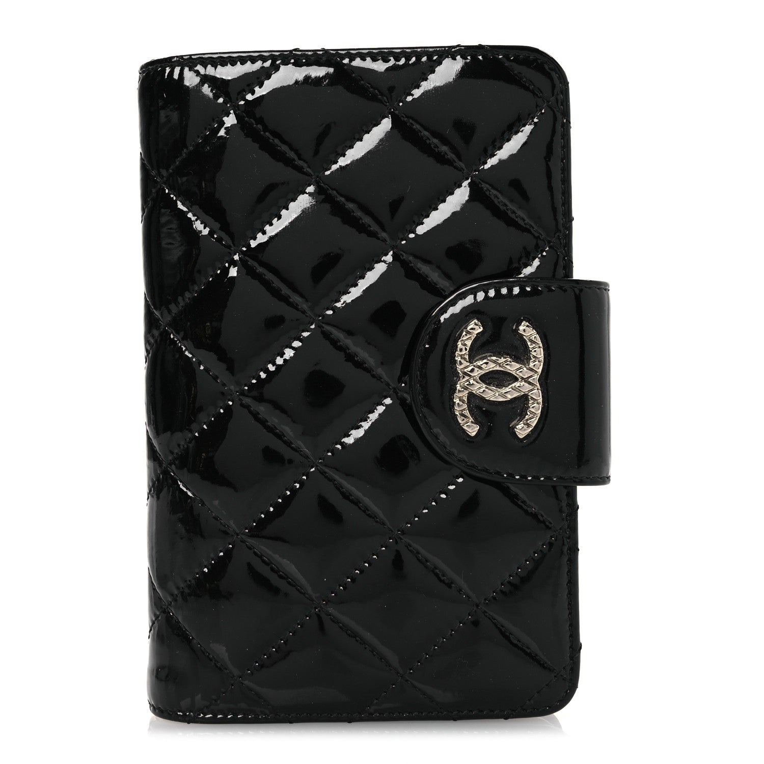 Chanel Patent Quilted Brilliant Zipped Pocket Wallet Black 1 of 11