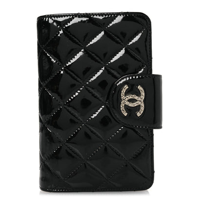 Chanel Patent Quilted Brilliant Zipped Pocket Wallet Black 1 of 11