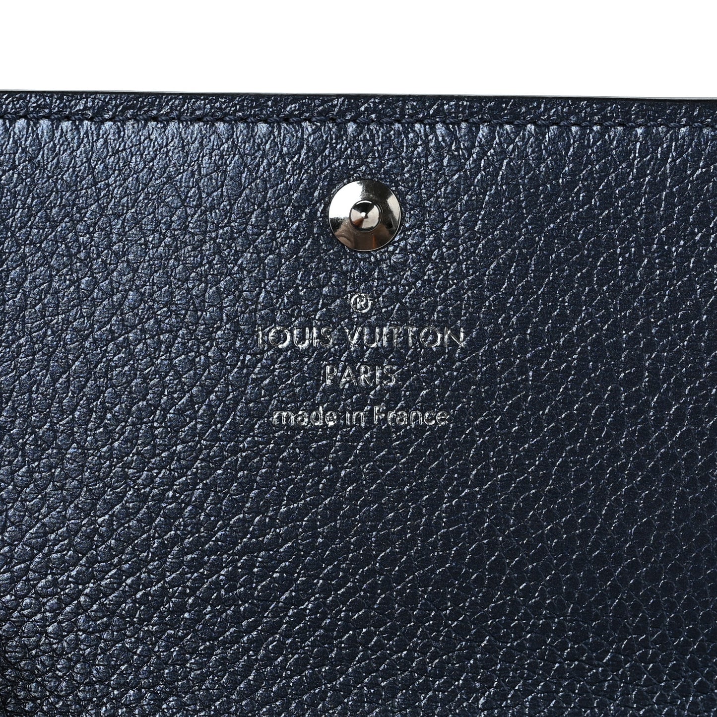 Metallic Empreinte Business Card Holder Navy Nacre