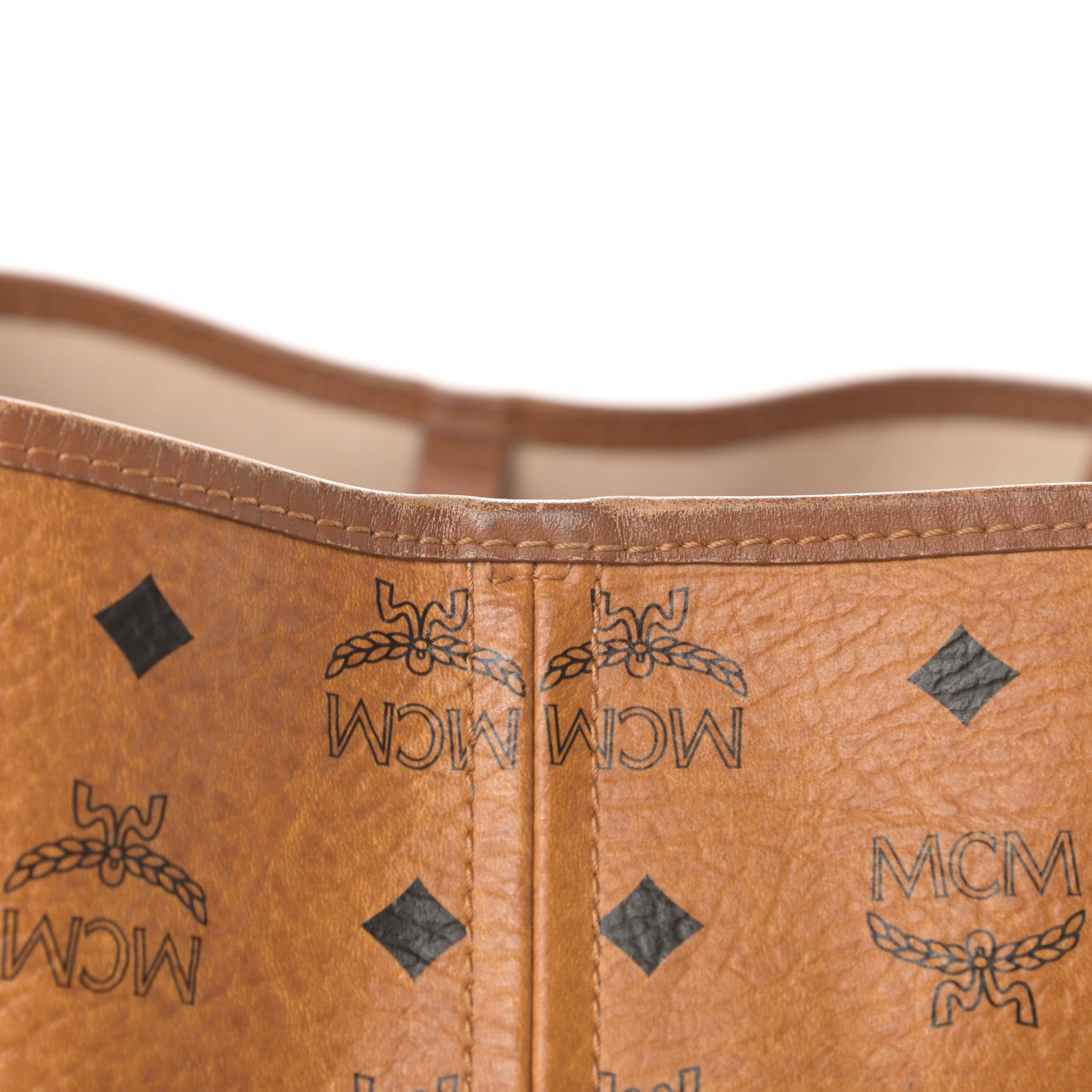 MCM Visetos Shopping Tote Cognac 19 of 21