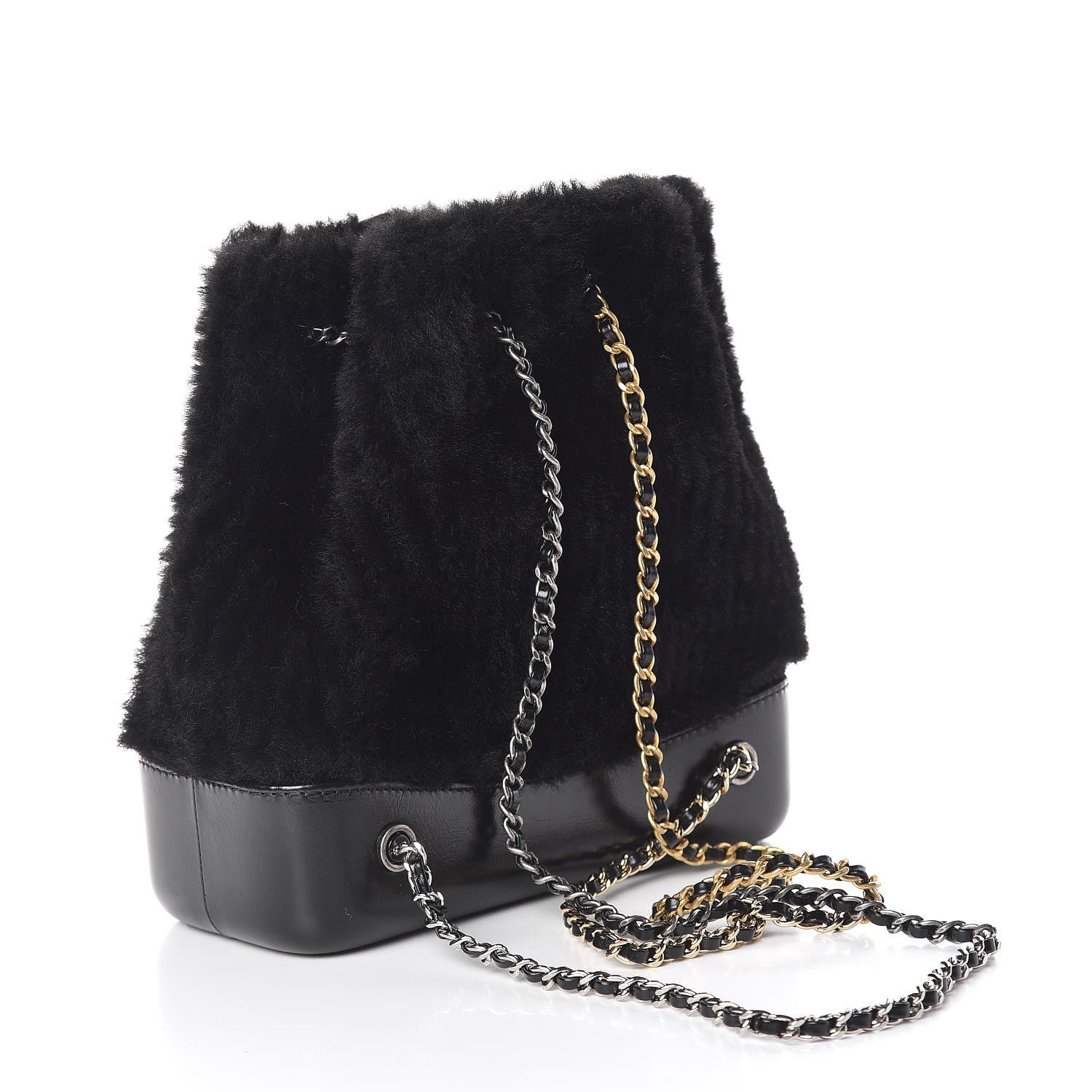 Chanel Shearling Small Gabrielle Backpack Black 3 of 10