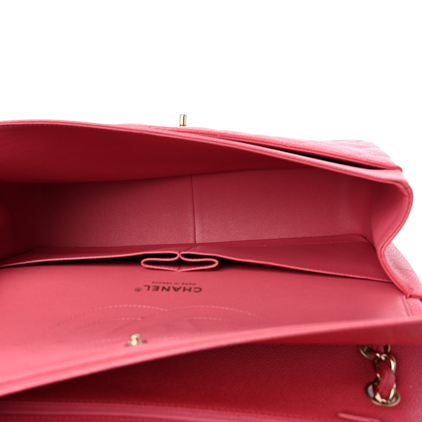 Caviar Quilted Jumbo Double Flap Pink