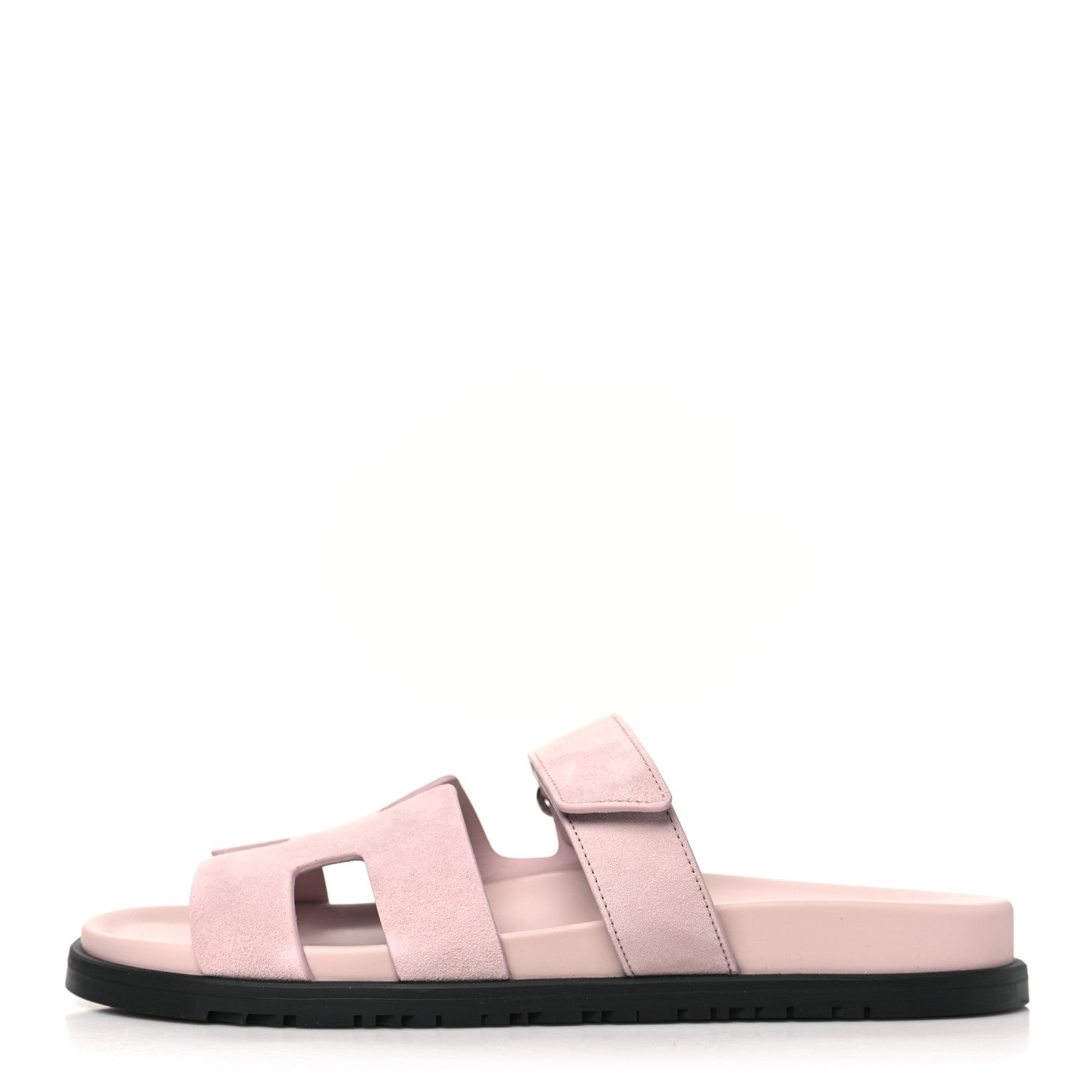 Hermes Suede Goatskin Womens Chypre Sandals 41 Rose Porcelaine 1 of 9