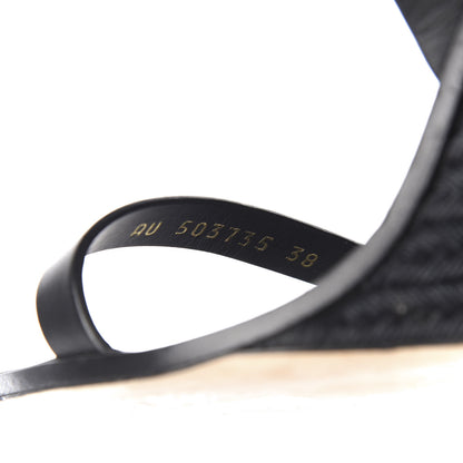 Saint Laurent Calfskin Espadrille Wedges 38 Black 10 of 10