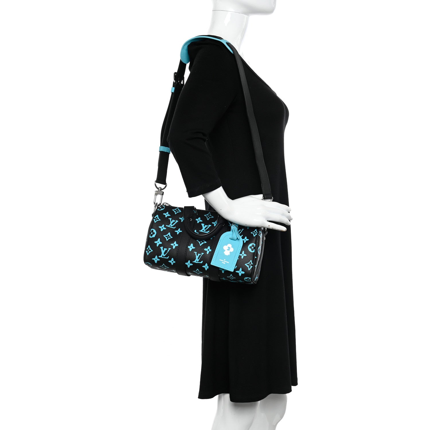 Louis Vuitton Monogram Playground Keepall Bandouliere 25 Black 2 of 10