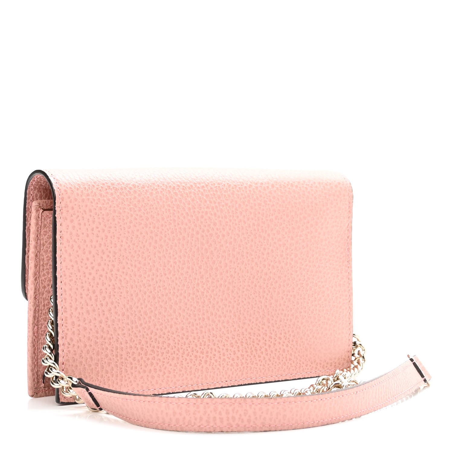 Gucci Dollar Calfskin Interlocking G Chain Wallet Soft Pink 2 of 8