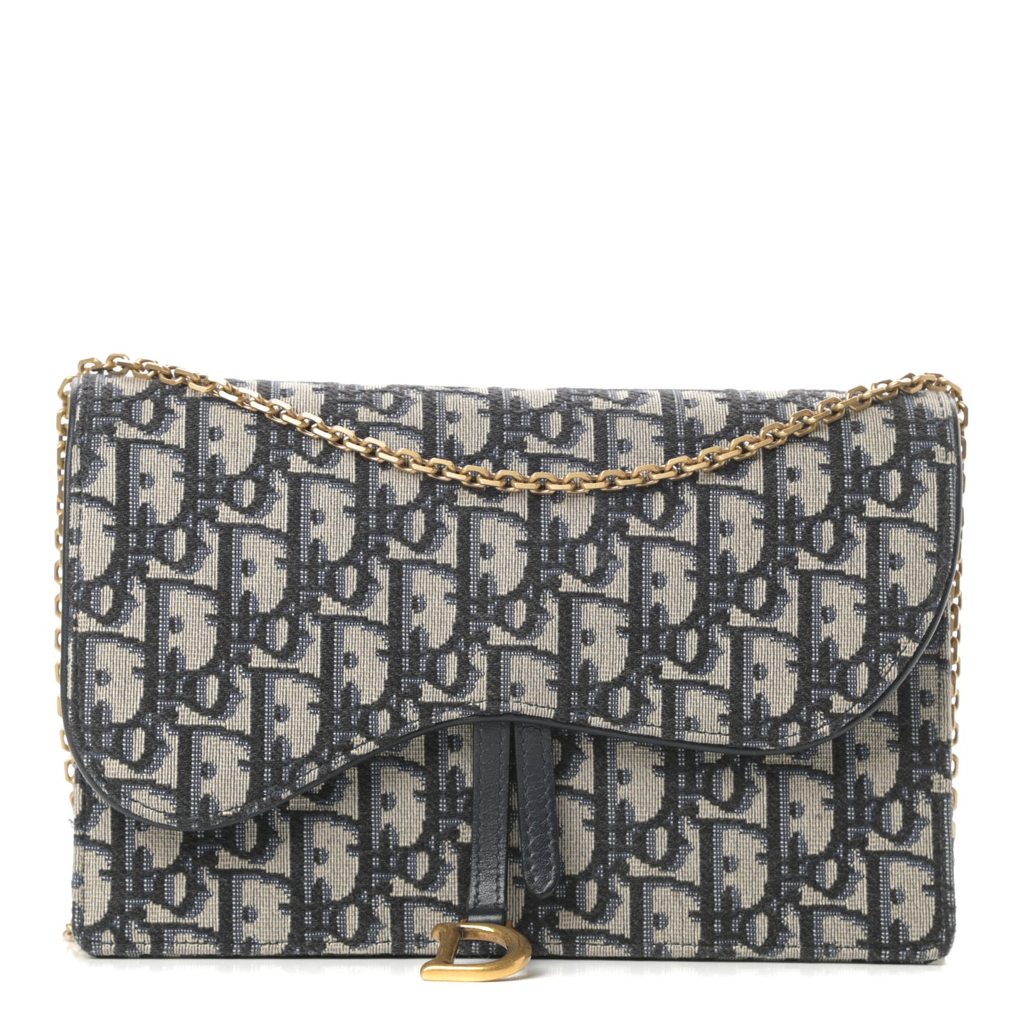 Oblique Saddle Chain Pouch Blue
