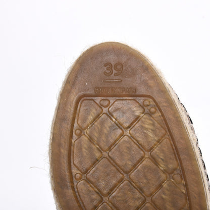 Chanel Lambskin Camellia CC Stud Espadrilles 39 Black 6 of 10