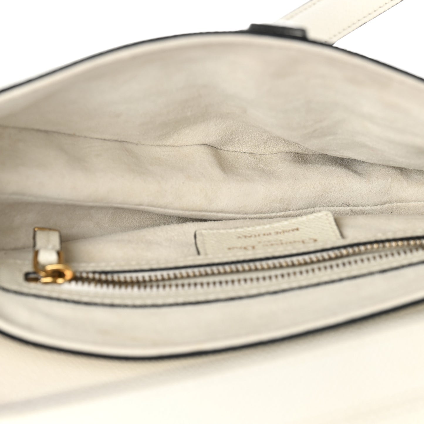 Grained Calfskin Saddle Bag White