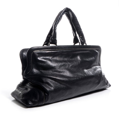 Chanel Lambskin East West Soho Shopper Black 3 of 7