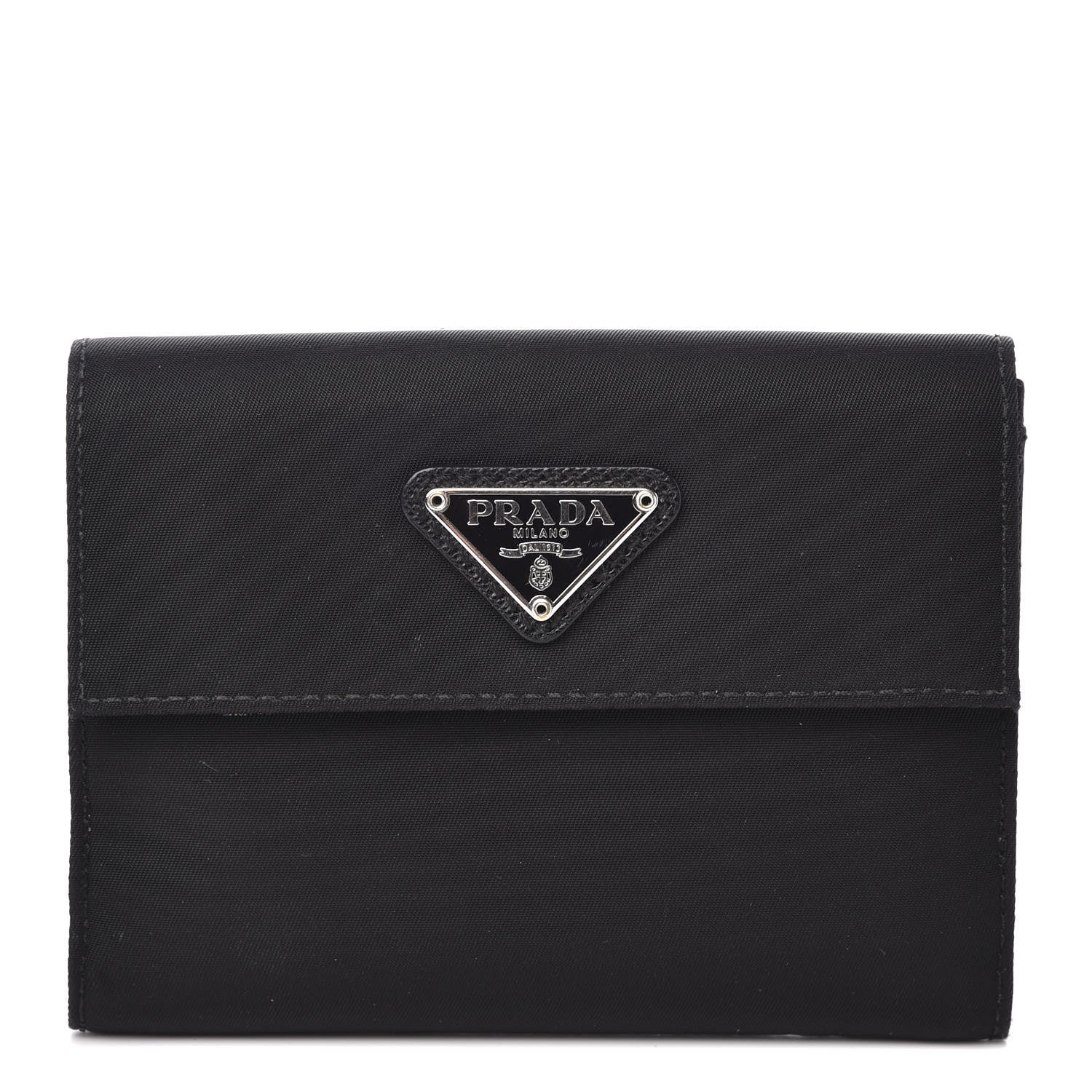 Prada Tessuto Nylon French Wallet Black 1 of 10