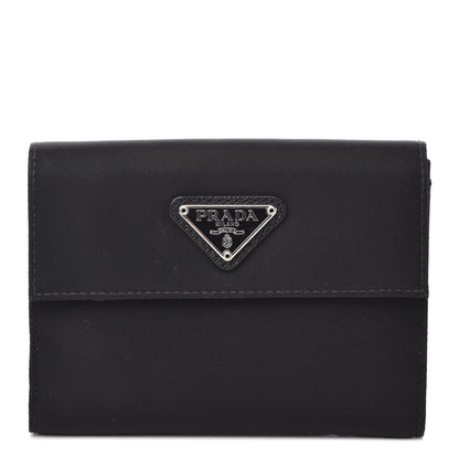 Prada Tessuto Nylon French Wallet Black 1 of 10